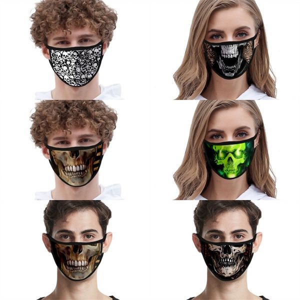

washable breathing face masks dustproof mascarilla reuseable respirator ice silk texture 3d personality skull protective good 2 2fdg e2