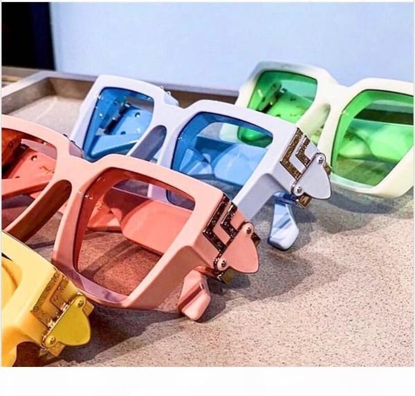 

new fashion sunglasses millionaire 96006 square color frame summer colorful outdoor avant-garde decorative glasses, White;black