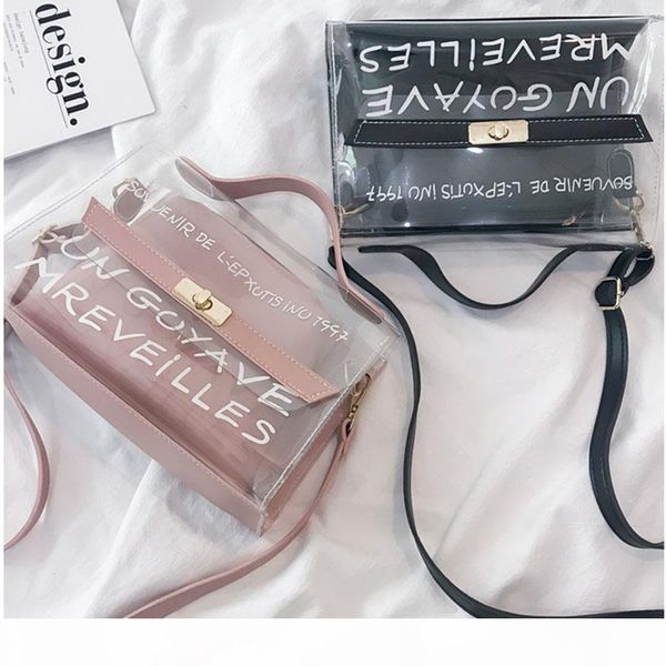 

designer-2018 new womens fashion clear tote messenger cross body shoulder bag handbag laser handbag pu leather high quality