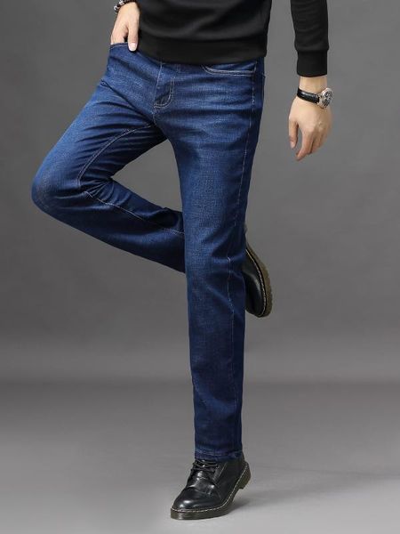 

business jeans for men comfort stretch denim blue jeans male pants
