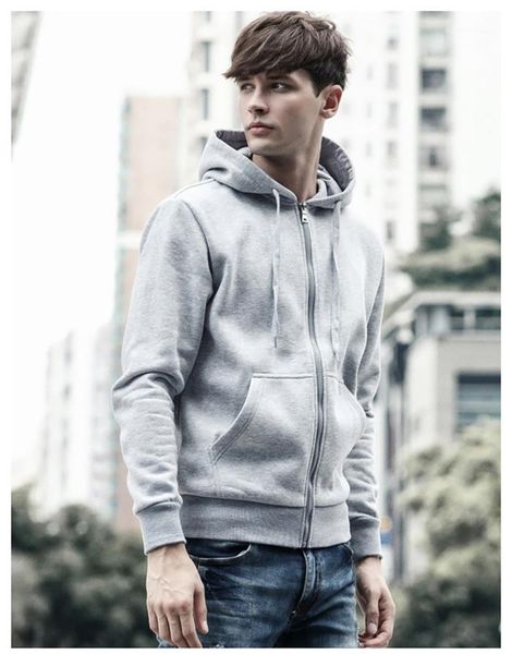 

hooded neck solid color jacket males plus size casual sweatshirts mens zipper fly ovesize hoodeies spring designer, Black