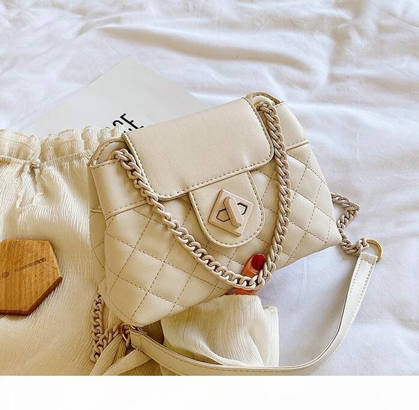 

plain women chain shoulder bags lady temperament small handbags check pu crossbody