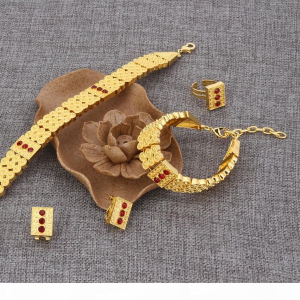 

new arrival ethiopian jewelry 24k real gold gf neck chokers necklace bracelet earring ring sets eritrea habesha africa women heavy thick, Black