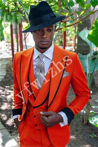 

handsome one button groomsmen peak lapel groom tuxedos men suits wedding/prom/dinner man blazer(jacket+pants+tie+vest) w518, Black;gray