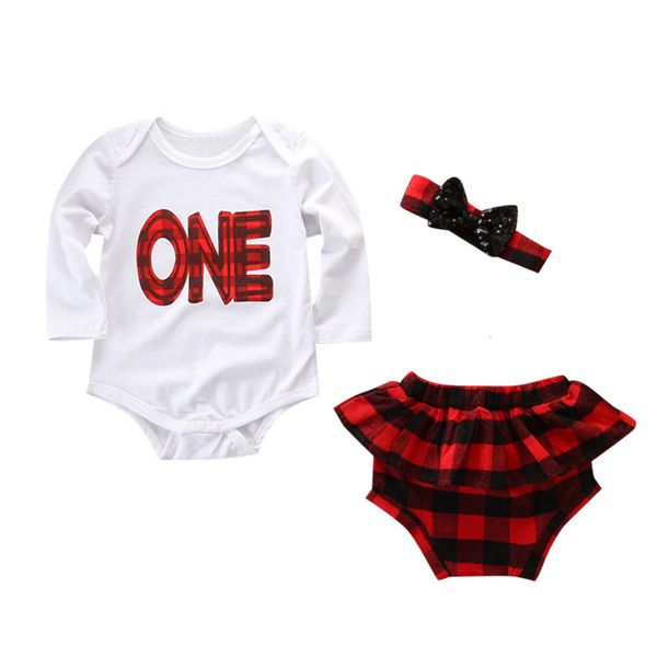 

clearance lovely baby girls newborn kids baby girls outfit clothes romper jumpsuit+plaid shorts+headband set z0211, White