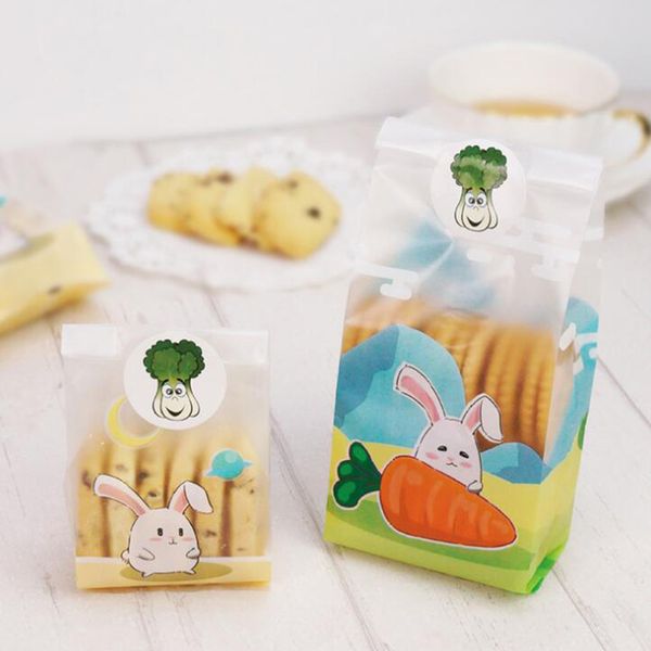 

50pcs / package long eared biscuit bag frosted middle sealed bag snack nougat packaging