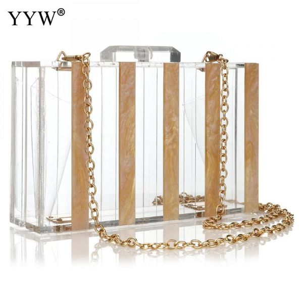 

fashion women acrylic evening clutch bags ladies chain shoulder purses and handbags crossbody bag striped sequined box bag 2020
