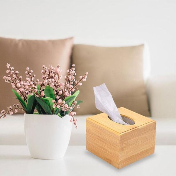 

wooden bamboo square tissue box eco friendly tissue dispenser holder/organizer for bathroom office desk & car