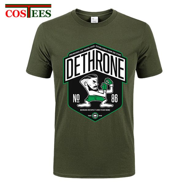 

2017 dethrone conor mcgregor dublin walk out t shirt men brand quality cotton short sleeve man t-shirt tee quick ship