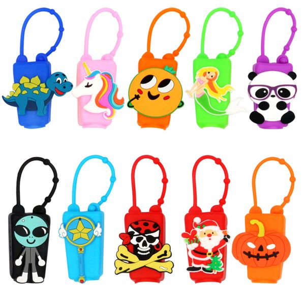 

empty mixed kids hand sanitizer travel size holder keychain carriers 8-1 fl oz. flip cap reusable empty portable bottles kha608