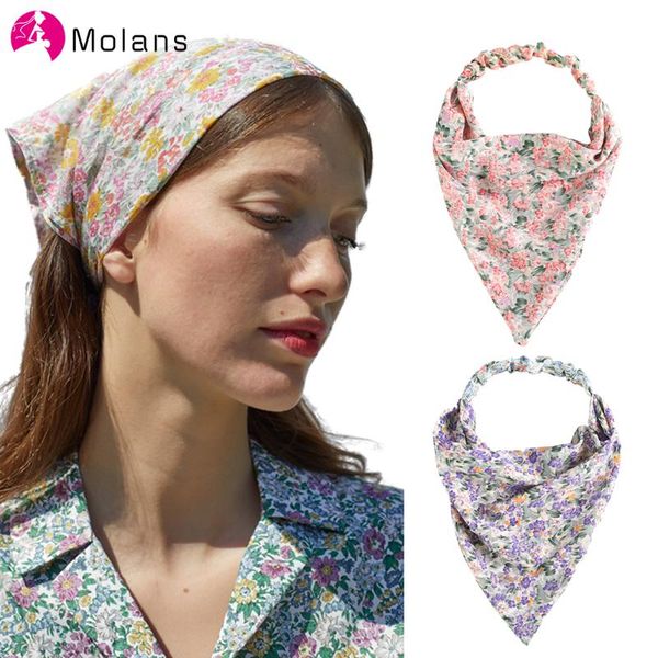 

hair accessories molans floral chiffon elastic headbands fashion scarf hairbands retro for women headpieces