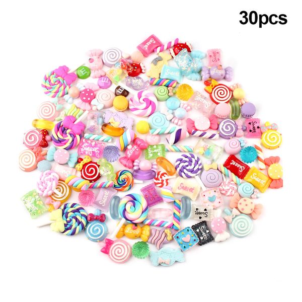 

30pcs diy scrapbooking slime beads accessories candy flatbacks crafts colorful