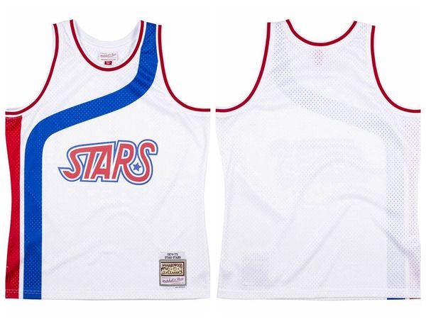 

men utah stars aba 1974-75 white mitchell & ness swingman jersey, Black