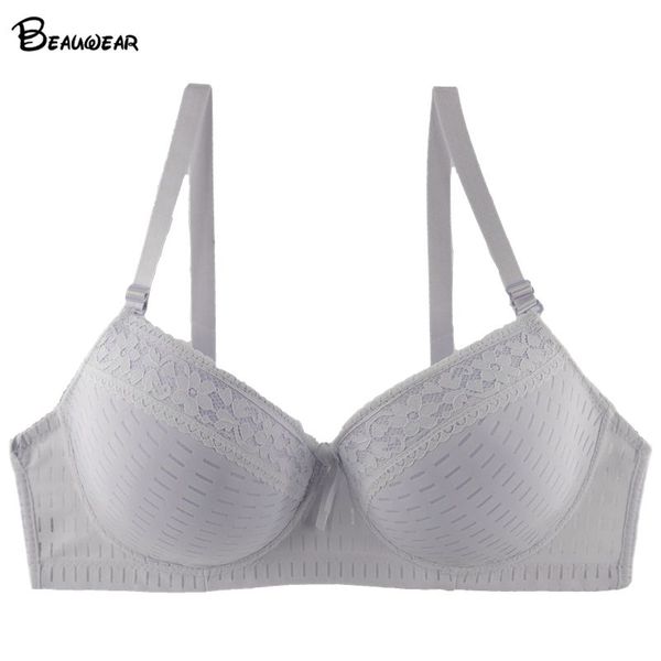 

beauwear white bra with floral lace for plus size women lingerie 95c-110d breathable lounge bra with convertible-straps for girl, Red;black