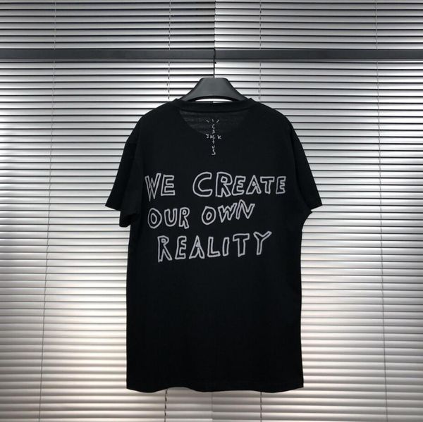 

2020ss spring and summer new travis scott cactus jack boys cracked tee20fw crack broken men's casual short-sleeved t-shirt, Black;brown
