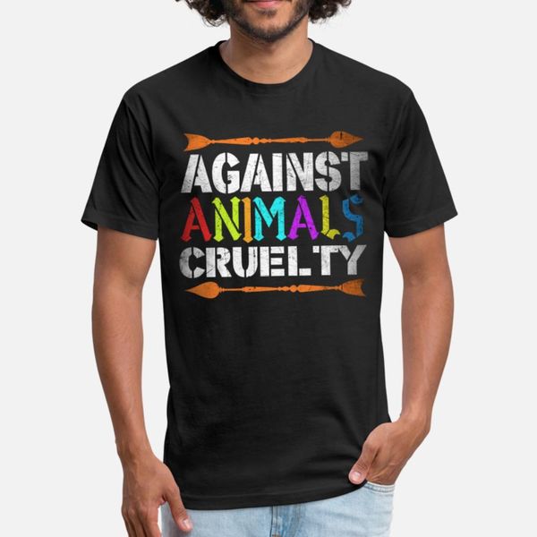 

against animals cruelty t shirt men designer short sleeve crew neck solid color anti-wrinkle casual spring original shirt