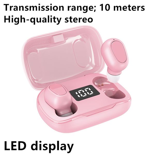 

tws bluetooth headset l21pro noise reduction binaural call digital display 5.0 mini headset automatically connects to led display