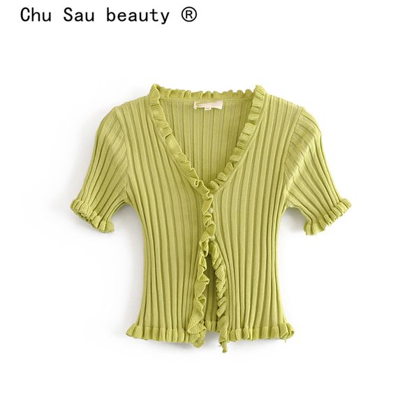 

chu sau beauty autumn winter sweet chic 2 colours knitted sweater women casual v-neck single breasted good elasticity cardigans, White
