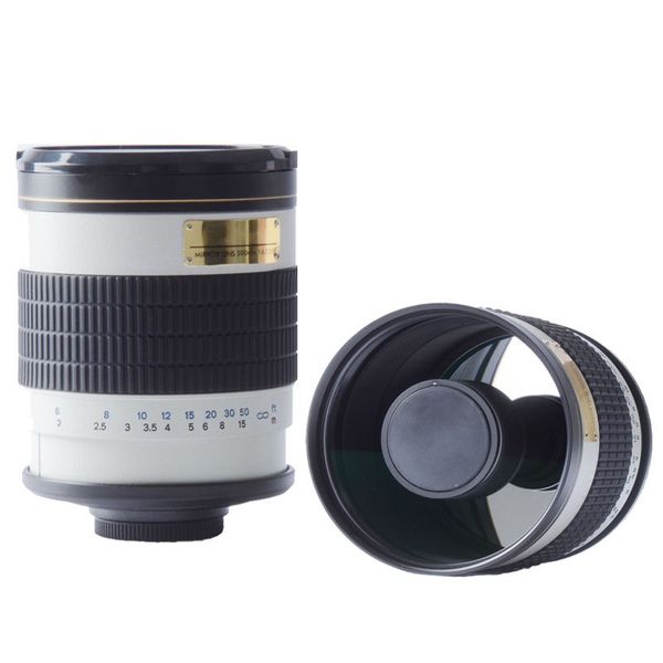 

500mm f6.3 t mount mirror telep lens white for canon nikon sony pentax fuji olympus m43 nex mirrorless camera