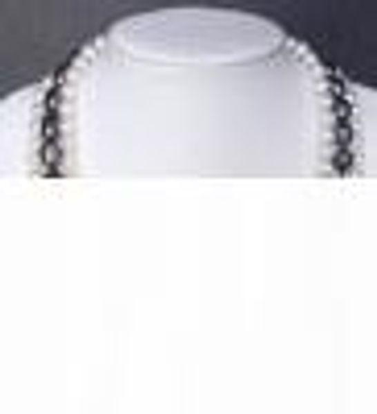 

south sea charming white & black pearl necklace, Silver