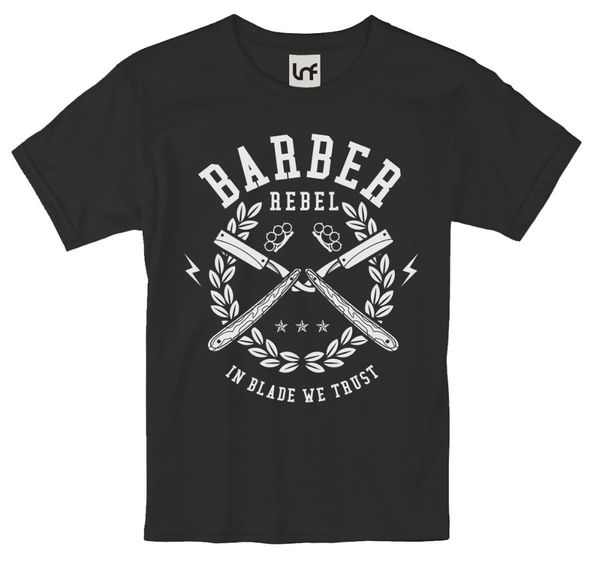 

2019 new summer men fashion exclusive men's t-shirt - barber rebel design o-neck tee shirts