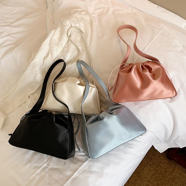 

all-match soft leather fold cloud handbag women 2020 new summer small fresh solid color shoulder crossbody bag