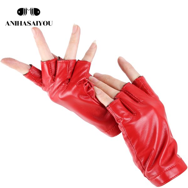 

outdoor sports fingerless gloves driving and riding women' gloves non-slip breathable thick warm leather gloves-ku-008, Blue;gray