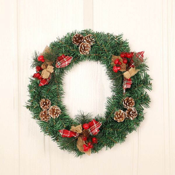 

decorative flowers & wreaths christmas decoration green garland plaid branch pine wreath home holiday