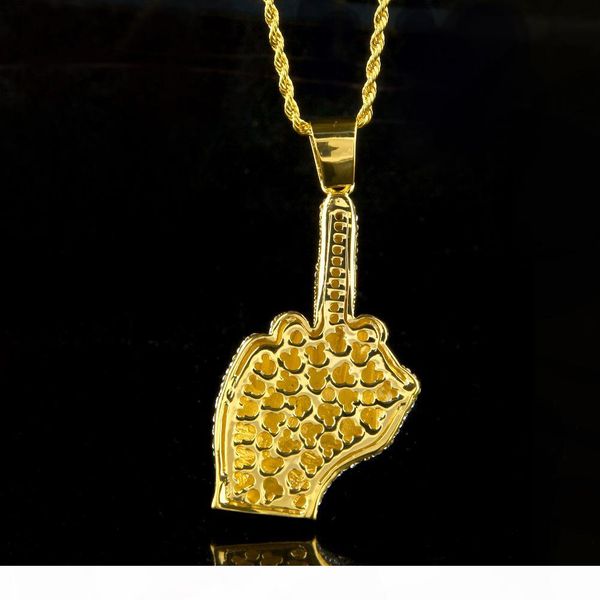 

mens necklace hip hop jewelry with zircon iced out chains vintage high grade big finger pendant necklace stainless steel jewelry wholesale, Silver