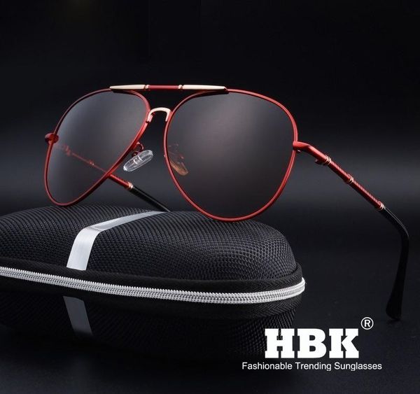 

hbk 2020 pilot men s поляризованные солнцезащитные очки классический марка вс очки покрытие линз вождение очки для мужчин / женщин high03, White;black