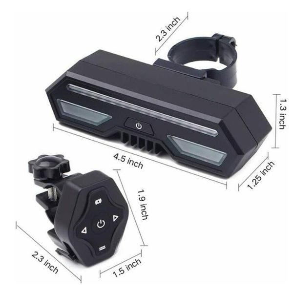 

rear bike tail light set light safety turn usb charging waterproof 2200mah