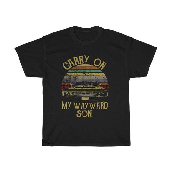 

supernatural carry on my wayward son retro vintage t shirt heavy cotton tee