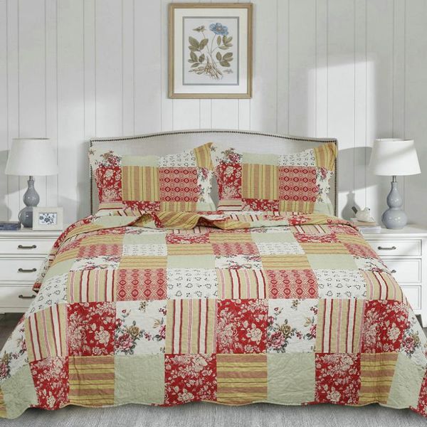 

3 pcs quilted polyester bedding set luxury winter bed sheet cover anti-pilling comforter set microfiber summer quilt bedspreads