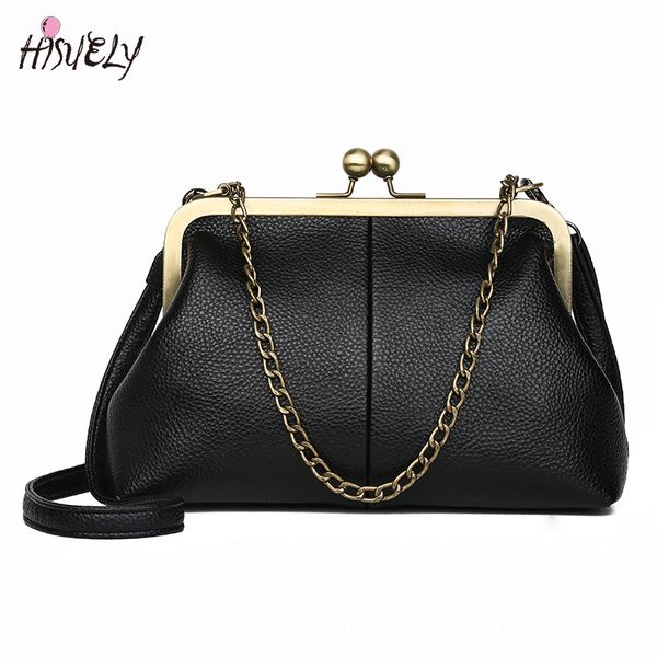 

2020 new vintage bags retro women pu leather shoulder bag ladies messenger bags small black chain clutch fashion handbags hot