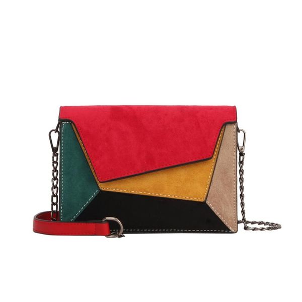 

quality leather patchwork women messenger bag new arrival female chain strap shoulder bag small criss-cross ladies' flap sac