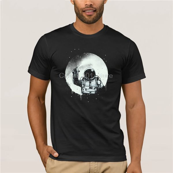 

men's t shirt cartoon fun astronaut men paint the moon cosie personalized black tees creative fashion t shirt men
