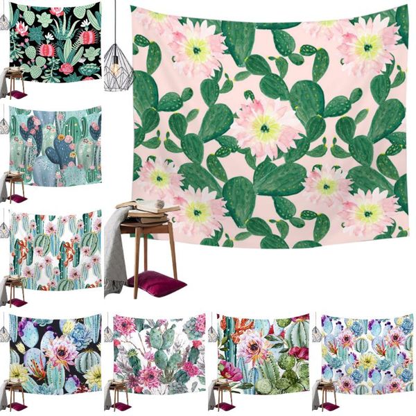 

cactus series print tapestry art wall hanging blanket beach towel background cloth yoga mat rug home bedroom decor