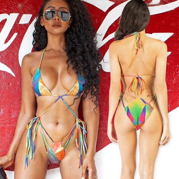 

tankinis lace up halter bikinis high waist front cross strap swimwear summer women hollow out, White;black