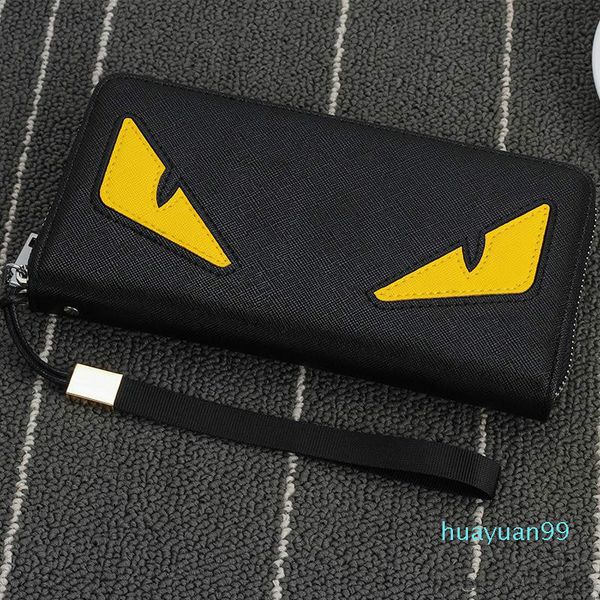 

new-wholesale- 2016 new brand men's wallet zipper long phone clutch bag fashion guarantee eyes purse clutch wallet i, Red;black