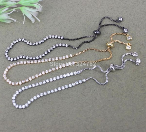 

10pcs fashion cubic zirconia tennis bracelet,cz link tennis chain bracelet for women,chain jewelry supply, Black