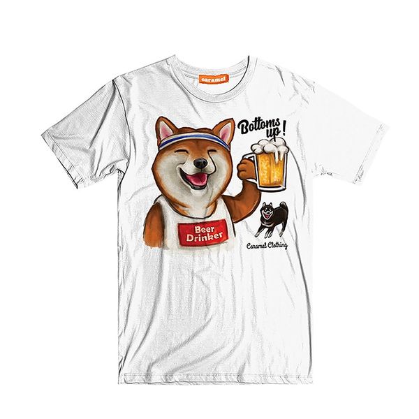 

2019 new summer slim tee shirt shiba inu short sleeves crew neck comfy t-shirt