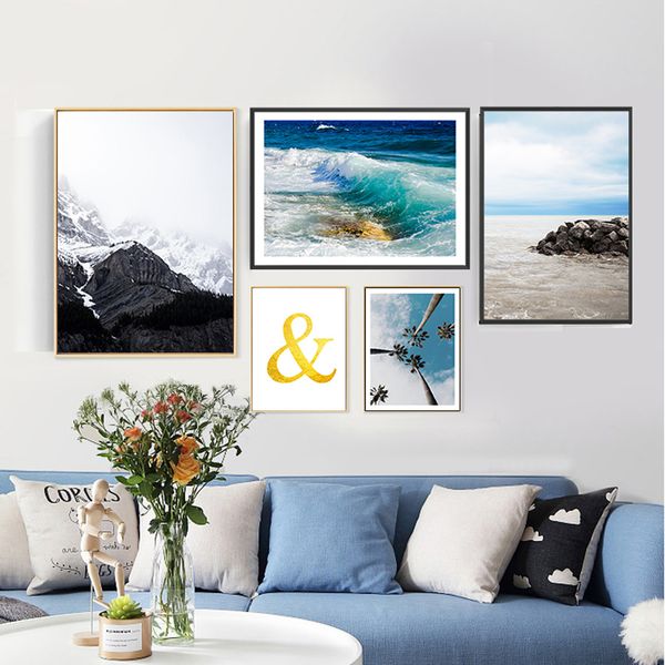 

ocean waves seascape music wall art posters and prints canvas painting wall pictures for living room decoration home decor