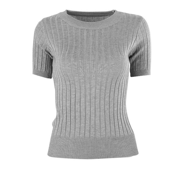 

women slim short-sleeved sweater women's thin section of tight-fitting suit sweater, White;black