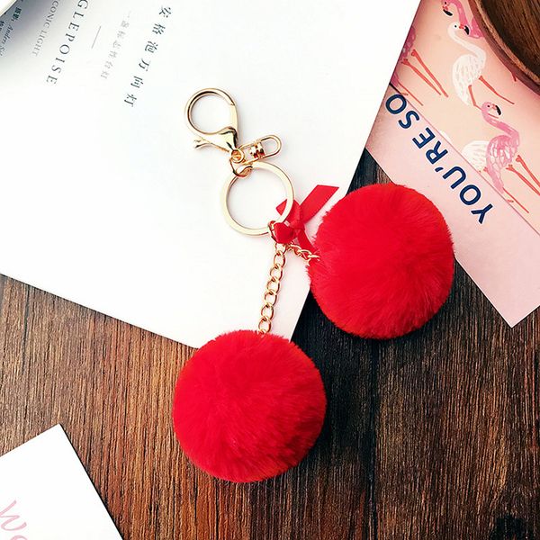 

pompom брелок pom pom пушистый кролика key chain помпон porte клеф для сумка подвески брелок высокого качества, Silver