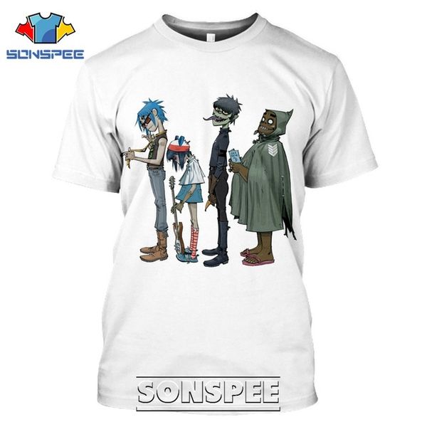 

men gorillaz popular cartoon 3d print shirts harajuku kawaii hippie men clothing