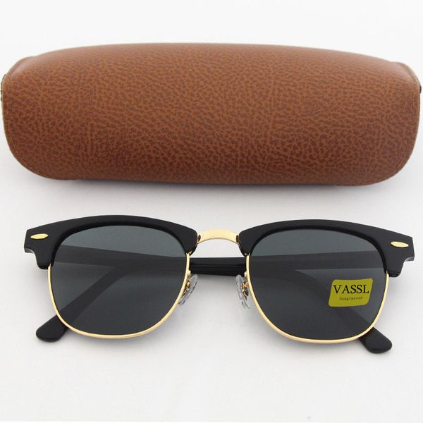 

vassl sunglasses for women fashion beach style plank frame with black uv protection lens come with case, White;black