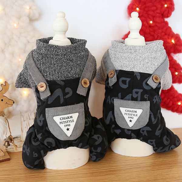 

style dog coats for autumn and winter wool letters pattern four-legged dog pet clothes mascotas ropa clothes for pets