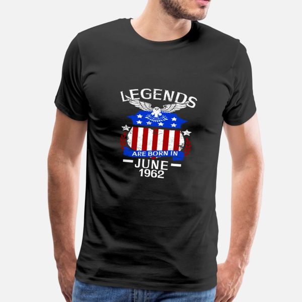 

legends are born in june 1962 t shirt men design cotton o-neck costume fitness funny spring letter shirt