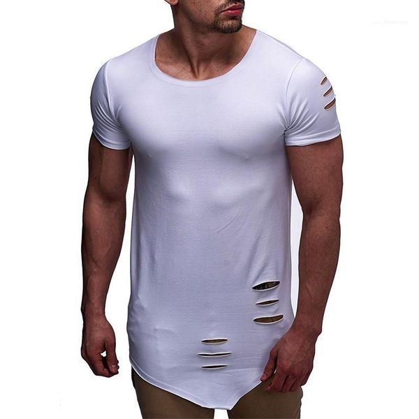 

sleeve tshirts mens summer hole comfortable mens designer tshirts casual solid color crew neck short, White;black