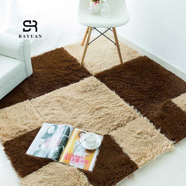 

brand new good quality goods rayuan 9pcs diy puzzle mat eva foam villus shaggy carpet playmat plush warm soft area rug children baby play ma